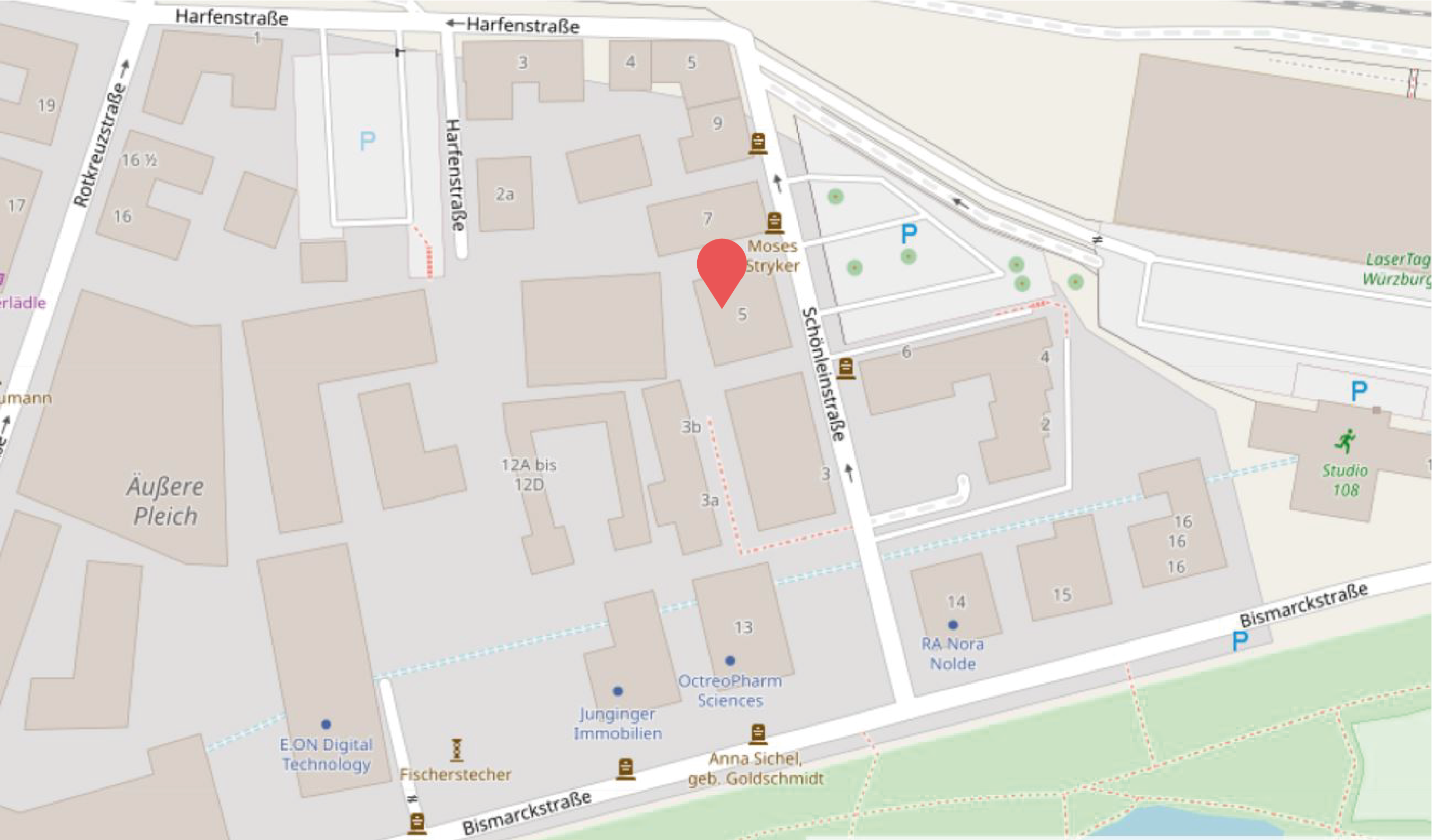 Karte mit dem Standort der Radboten Karte mit dem Standort der Radboten